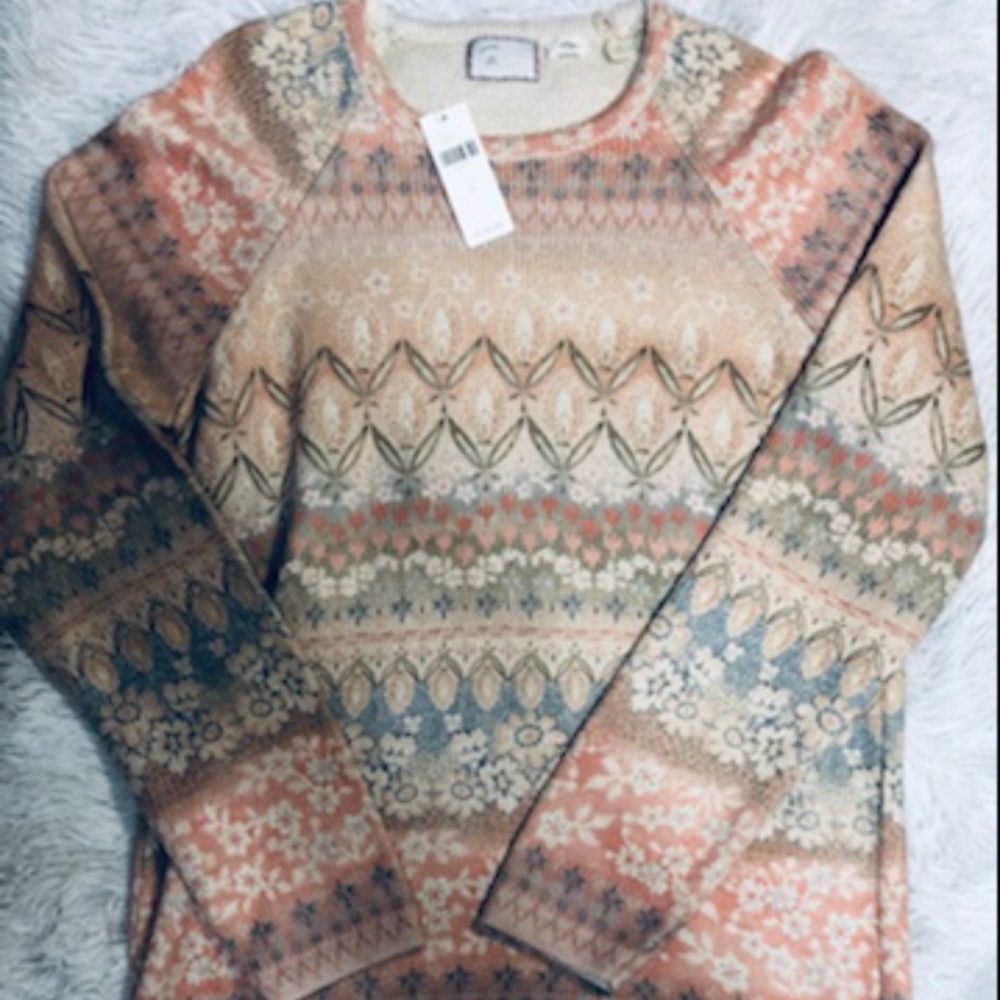 Anthropologie Floral Sweater Size Small 128$ NWT